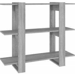 vidaXL Rumdeler 100 x 30 x 87 cm Grå Sonoma-Eg Bogreol