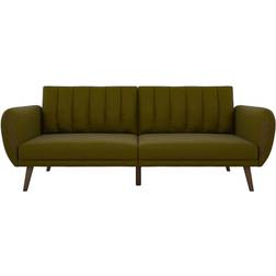 Novogratz Brittany Green Linen Sofa 207cm 3 Seater