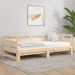 vidaXL brown, 90 Pine Pull-out Day Sofa 3 Seater