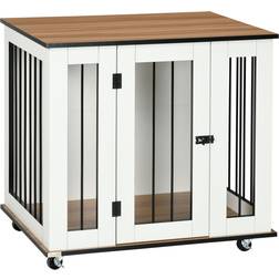 Pawhut Crate Furniture w/ Wheel for Medium Dogs 80x76.5cm