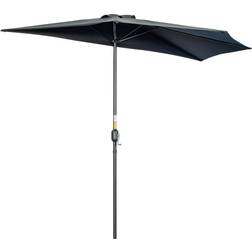 OutSunny 3m Half Round Parasol Garden Umbrella