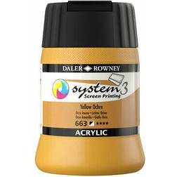 Daler Rowney System 3 Screen Printing Acrylic Yellow Ochre 250ml