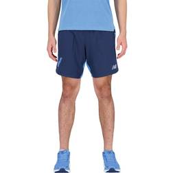 New Balance Men's Graphic Impact Run Short in Blue/Bleu Polywoven