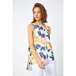 Roman Floral Print Sleeveless Top