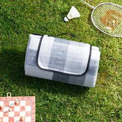 Dreamscene Check Picnic Blankets Grey (150x130cm)