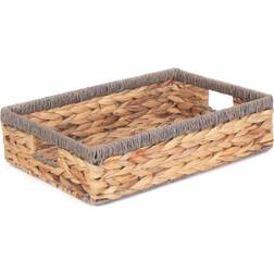 RED HAMPER Medium Shallow Hyacinth With Rope Border Basket