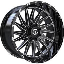 TIS 547BM 24x12 8x170 -44et Machined Gloss Black Wheel