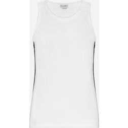 Dolce & Gabbana Two-way stretch cotton singlet with patch