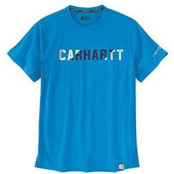 Carhartt Force Flex Block Logo Camiseta - Azul Claro/Azul Oscuro