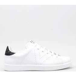 Victoria Tenis Leather Glitter Athletic Shoes - Blanc