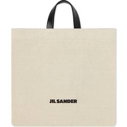 Jil Sander Minimalistisk Canvas Tote Bag - Hvid