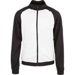 Urban Classics Crinkle Contrast Raglan Track Jacket - White/Black