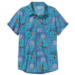 Marvel Men's Avengers Hawaiian Button Up, Medium, Blue