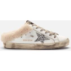 GOLDEN GOOSE Superstar Leather & Shearling Sneaker, white