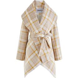 Chicwish Women's Turn Down Shawl Collar Wool Coat - Camel