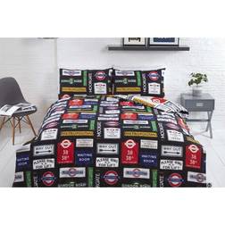 Rapport Double London Signs Duvet Cover Black, White