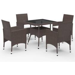 vidaXL 5 Garden Tempered Patio Dining Set, 1 Table incl. 4 Chairs