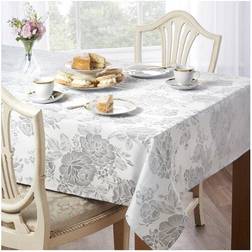 Emma Barclay Grace Oblong Tablecloth Silver, Beige, Green