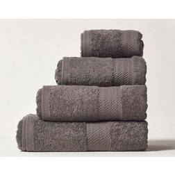 Homescapes Combed Egyptian Bath Towel White, Grey