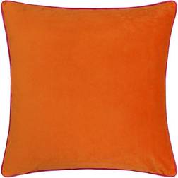 Paoletti Meridian Soft Velvet Piped Complete Decoration Pillows Orange, Pink