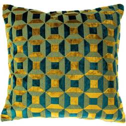 Paoletti Empire Velvet Jacquard Complete Decoration Pillows Gold, Turquoise