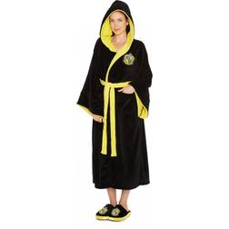 Groovy hufflepuff harry potter womens bathrobe, polyester black