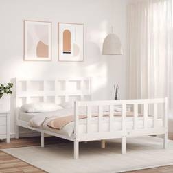 vidaXL Frame with Headboard White