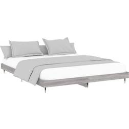 vidaXL Sengeramme Uten Madrass Sonoma Eik 200x200 cm Konstruert Tre Sängram