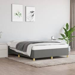 vidaXL 140x190 cm Stof Mørkegrå Sengeramme