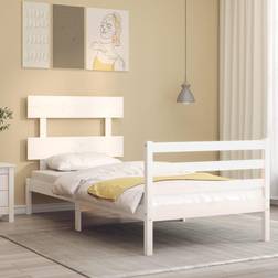 vidaXL Frame with Headboard White White