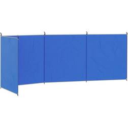 OutSunny Camping Windbreak, Foldable Portable Wind Blocker Blue