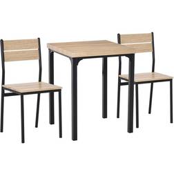 Homcom Compact Natural Dining Set 60x60cm 3pcs