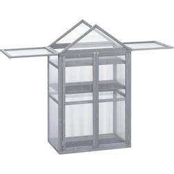 OutSunny 80x47x138cm Wood Cold Frame Greenhouse for Plants PC