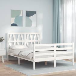 vidaXL Frame with Headboard White