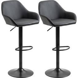 Homcom Adjustable Swivel Black Bar Stool 106cm 2pcs