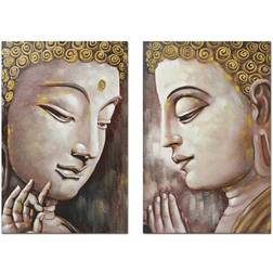 Dkd Home Decor Buddha Painting 80 x 3 x 120 cm Oriental 2 Units Framed Art