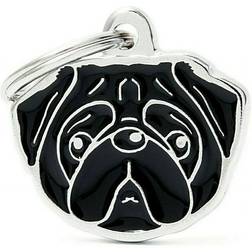 MyFamily New Black pug dog tag
