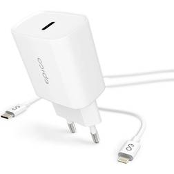Epico Epico Vægoplader PD 20W m. USB-C til Lightning Kabel Hvid