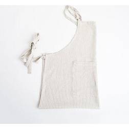 Saro Cuisine Linen Striped Kitchen Apron Beige