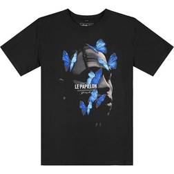 Mister Tee Le Pappilon Bluser T-shirt - Himmelblå/Grå/Sort