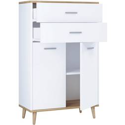 VCM Highboard "Lindas" Weiß/Honig-Eiche Lagerschrank