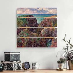 Holzbild Plankenoptik Natur & Landschaft Quadrat Claude Monet Felsengruppe Port-Goulphar