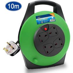 ExtraStar 4 Gang Cable Reel 10M Green