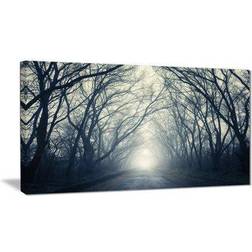 Design Art 'Dark Autumn Forest Fog' Photographic on Framed Art