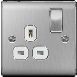BG Nexus Metal 13 A Single Pole Switched Socket NBS21W