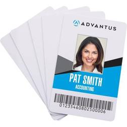 Advantus id cards laminated pvc 2-/18"x3-3/8" 100/pk 97034