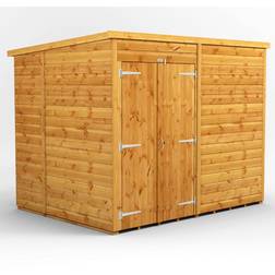 power Pent Roof Windowless Double Door Shed 8'x6' Golden (Building Area )