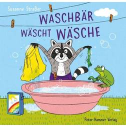 Waschbär wäscht Wäsche