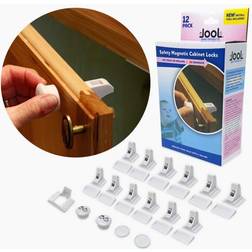 Magnetic cabinet locks 12 locks 2 keys with adhesive, easy installation t