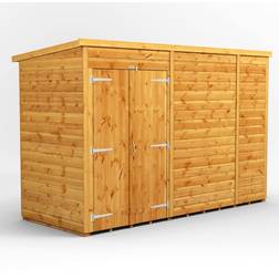 power Pent Roof Windowless Double Door Shed 10'x4' (Building Area )